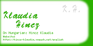 klaudia hincz business card